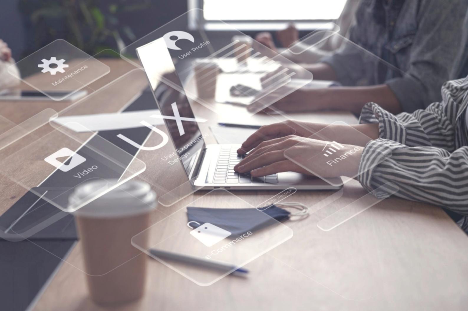Professional design team collaboration workspace